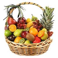 Basket with assorted fruits