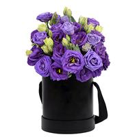 Box with violet eustoma
