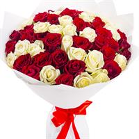 51 красная и белая роза