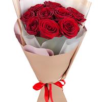 Замечательный букет из 9 красных роз