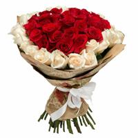 Heart-bouquet with 51 imported roses