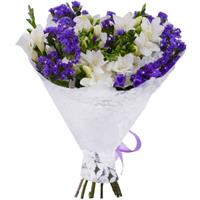 Bouquet of freesia and statice