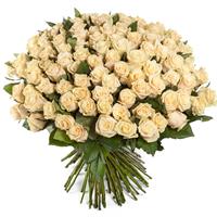 Gorgeous bouquet of 101 cream roses
