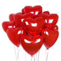 15 фольгованих кульок у формі серця 