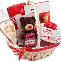 Basket with sweets and a bear