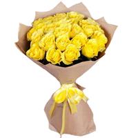Букет з 19 жовтих троянд