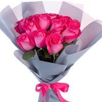 11 pink imported roses