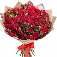 Bouquet of red shrub roses 