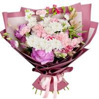 Bouquet of chrysanthemums, carnations and peonies