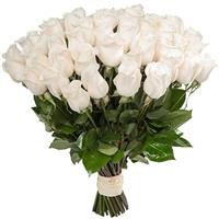 A bouquet of 51 white imported roses 