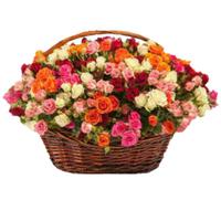 Basket with  bush roses