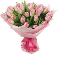 Bouquet of 29 pink tulips