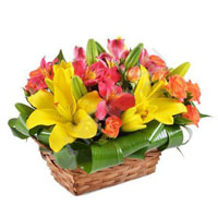 Basket with lilies