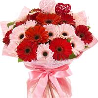Romantic bouquet of gerberas