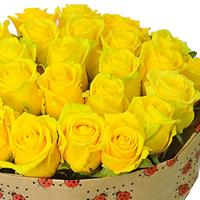 Bouquet of 21 yellow roses