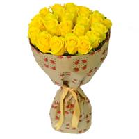Букет з 21 жовта троянда