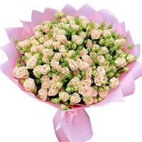 A tender bouquet of 35 cream bush roses