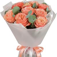 Яркая композиция из 9 роз Кахала