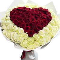 Heart-shaped bouquet of 101 roses