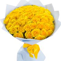 A bright bouquet of 51 yellow roses