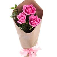 Bouquet of 3 pink roses