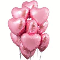 11 фольгированных шаров в форме сердца