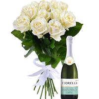 11 roses and champagne as a gift
