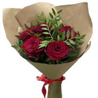 Bouquet of 5 juicy red roses